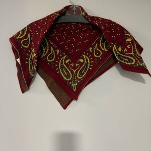 Zara Paisley Bandana Scarf - Red and Green